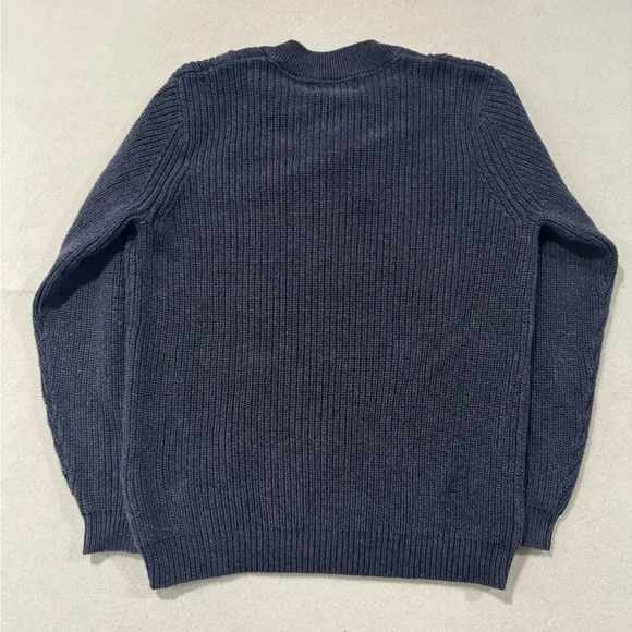 Vintage Eddie Bauer Men's Navy Blue Knit Sweater - Picture 2 of 3
